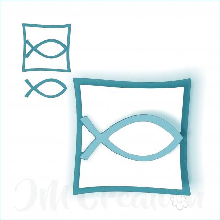 Stanzschablone - Fisch im Rahmen